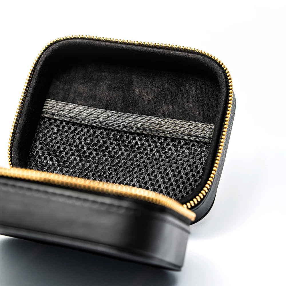 Angelears جلد أسود بولي Earphone حقيبة التخزين HIFI تحمل ملحقات حافظة مستطيلة لمحولات الصوت IEMs سماعات الأذن