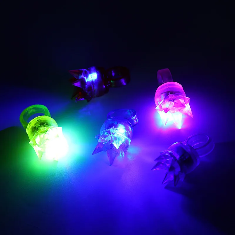 LED Glowing Crown Finger Ring Novelty Flashing Light-up Toys Kids  Gift  Party  Wedding Birthday Cosplay Halloween Christmas