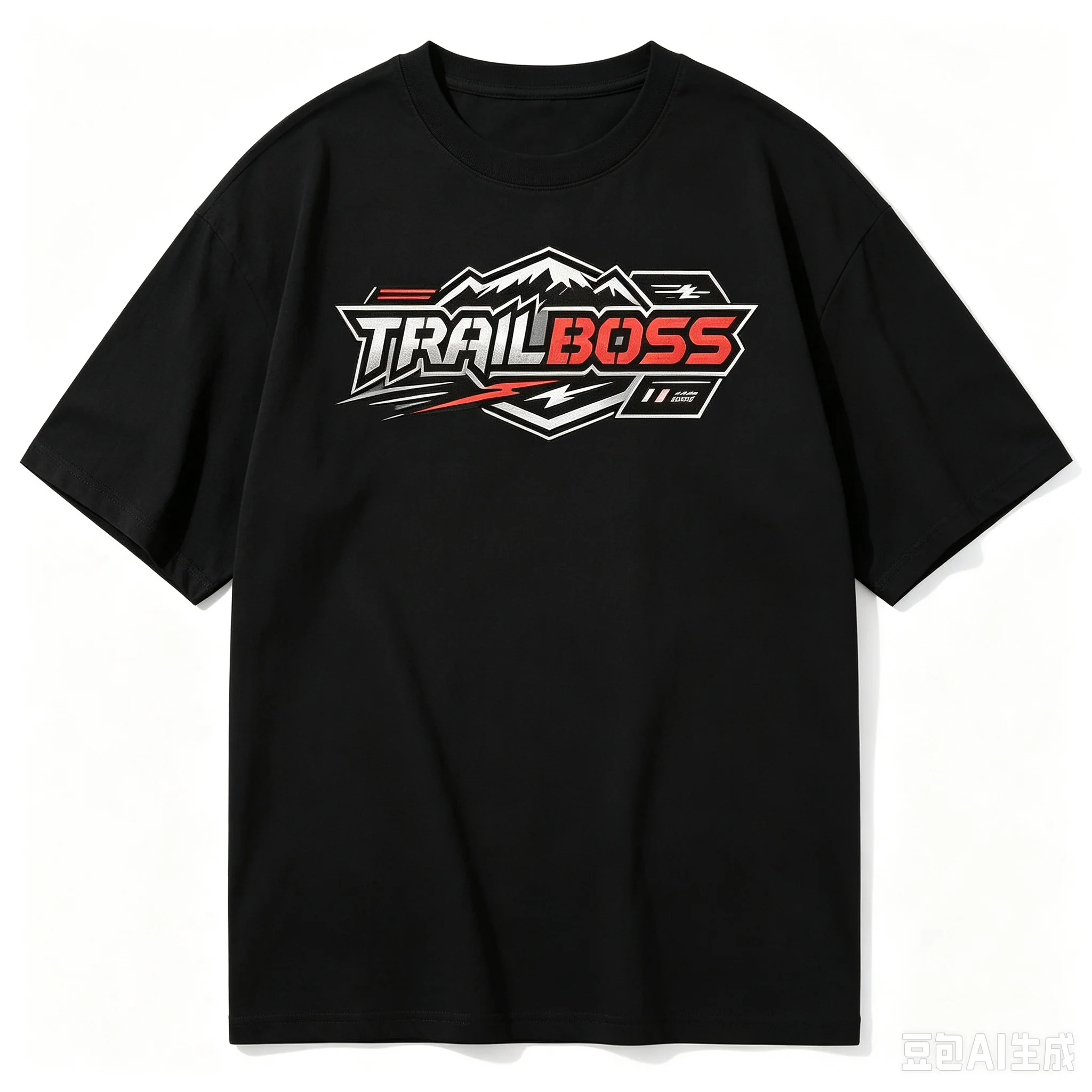 Men Mountain Off‑Road Graphic T‑Shirt Trail Boss Badge Print Crew Neck Short Sleeve Casual Tee