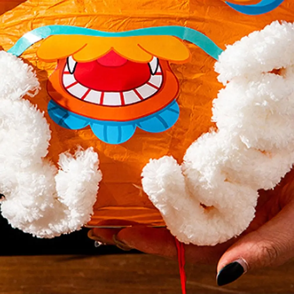 الكرتون الصينية فانوس محمول أرنب التقليدية المحمولة ورقة مصباح نعمة الأسد الرقص العتيقة فانوس مشروع المدرسة #5