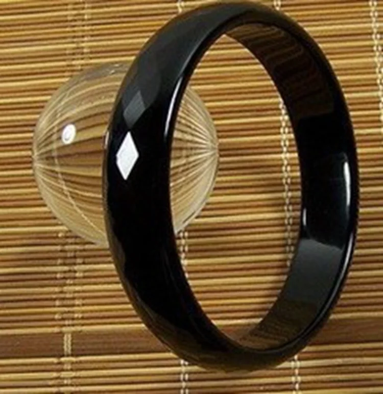 High Quality Natural Noble Black Agate Jade Bracelet Fashionable Hand Decoration Crafts Bangles Jewelry Accessories Gifts