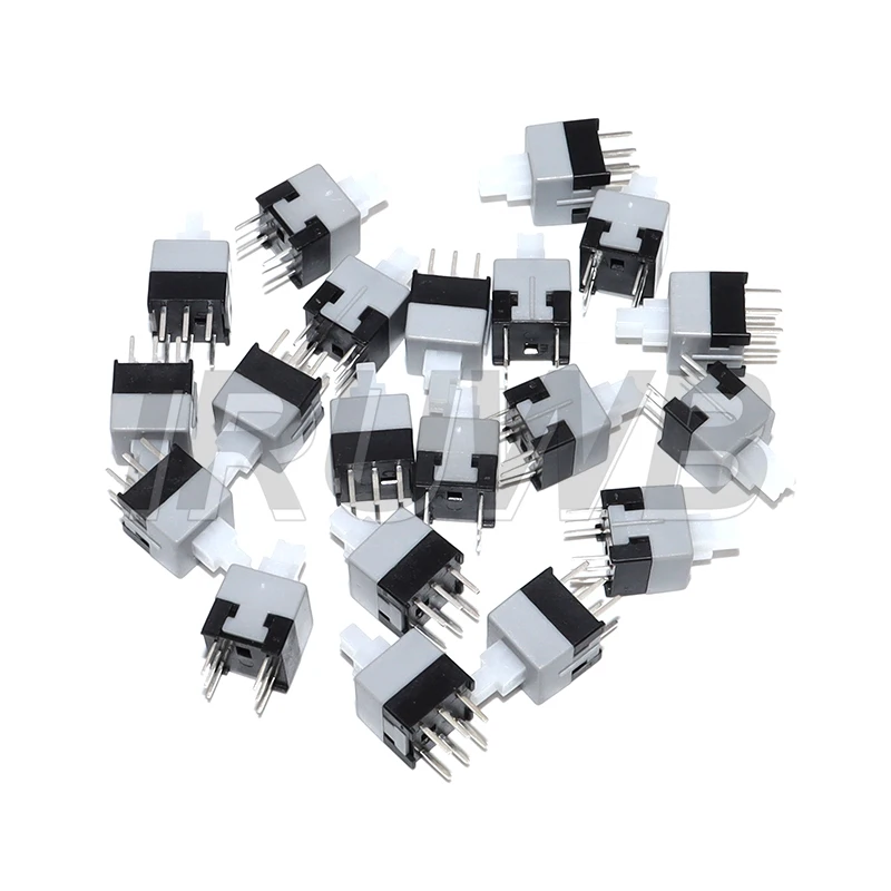 10PCS 8.5X8.5mm 8.5*8.5mm Mini Push button switch 6Pin Push Tactile Power Micro Switch Self lock On/Off button Latching switch