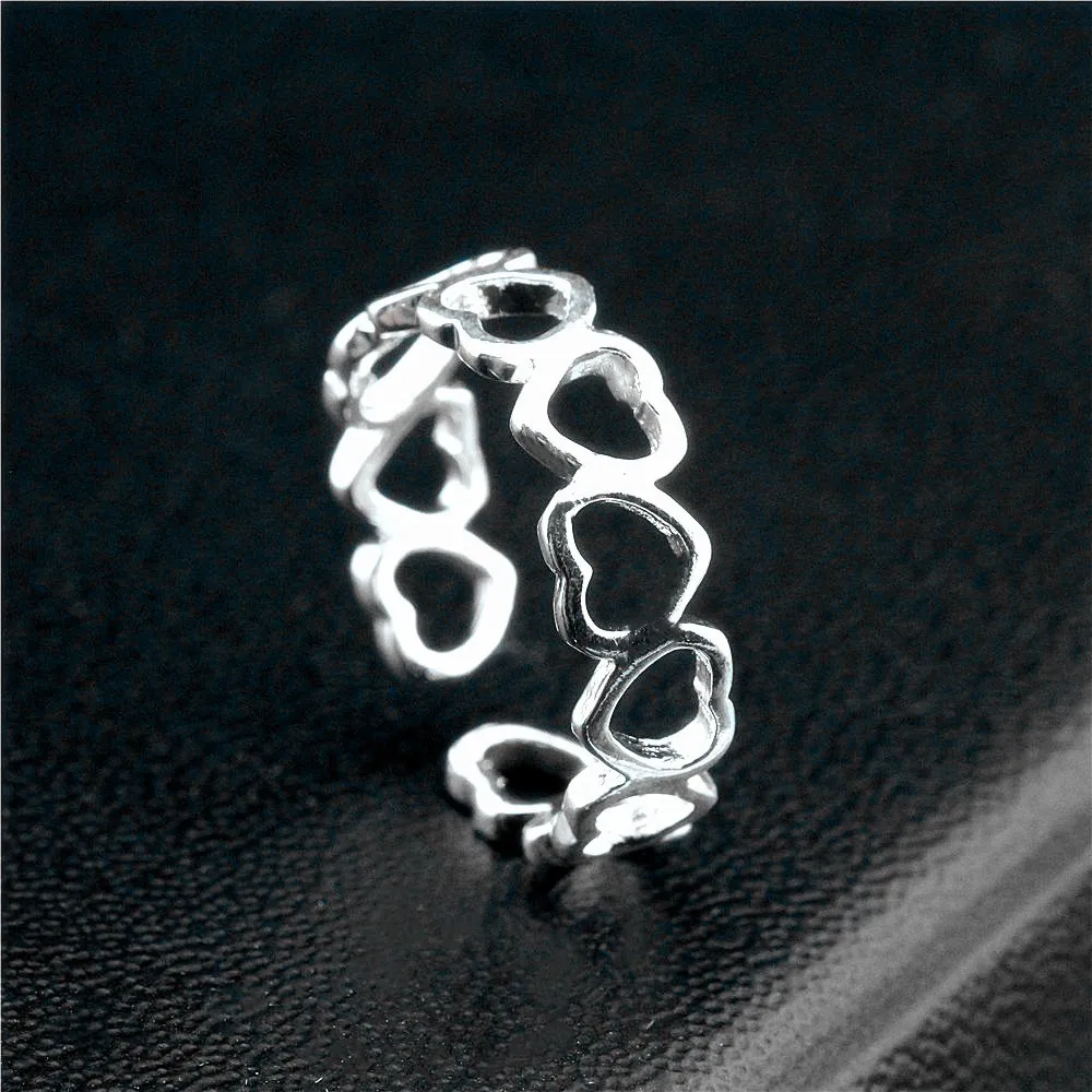 Personality Charm Love Heart Ring For Women Jewellery Men Irregular Geometric Open Rings Party Gifts Accessories