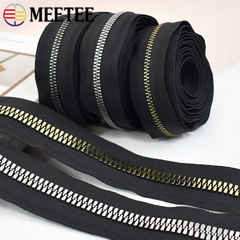 2/3/4/5M Meetee 3# 5# 8# 10# 15# Resin Zipper By Meter Down Jacket Zip Closure Black Roll  Zippers Repair DIY Sewing Supplies