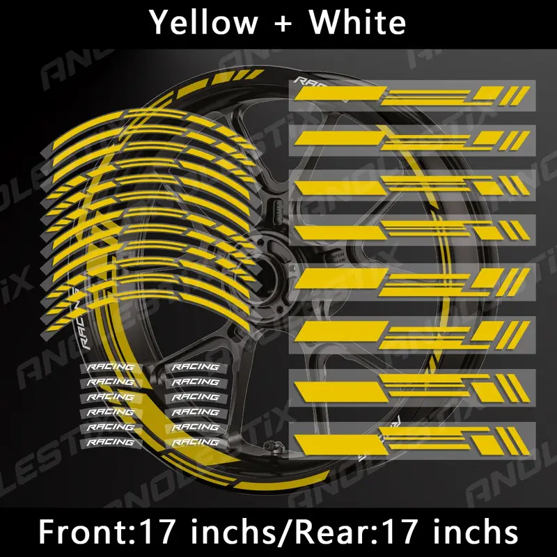 Reflective Motorcycle Wheel Stickers Hub Decal Rim Stripe 17 Inchs For YAMAHA Honda Kawasaki Suzuki BMW KTM Husqvarna Triumph - Image 10