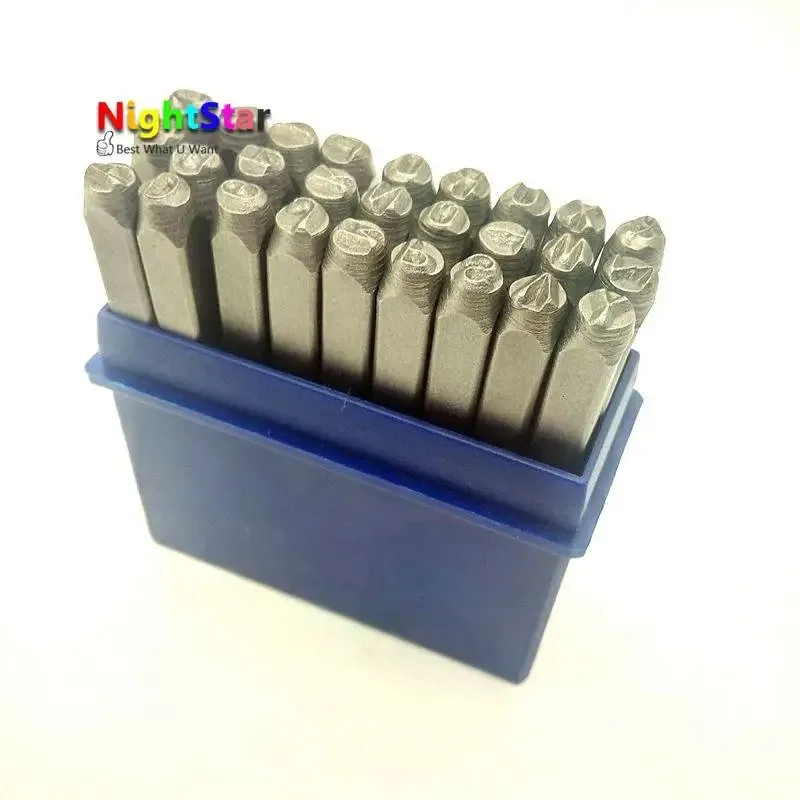 

27pcs 4mm 6mm DIY Stamps Digital punch ABC Set Punch Steel Metal Die Tool Case Craft 5/32 inch 1/4 inch