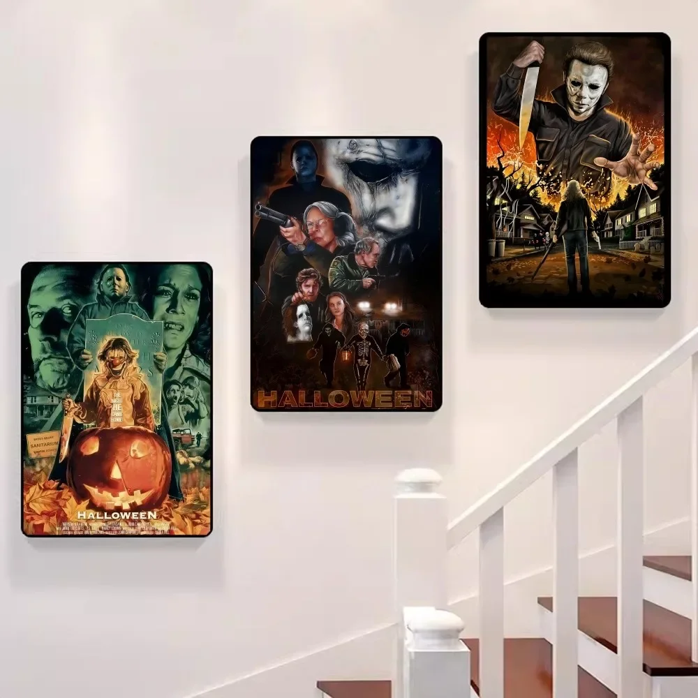 أفلام الرعب الأمريكية هلوين ، ملصقات لاصقة مايكل مايرز ، ملصق ورق كرافت الرجعية ، شريط غرفة ديي الجمالية الفن جدار اللوحة
