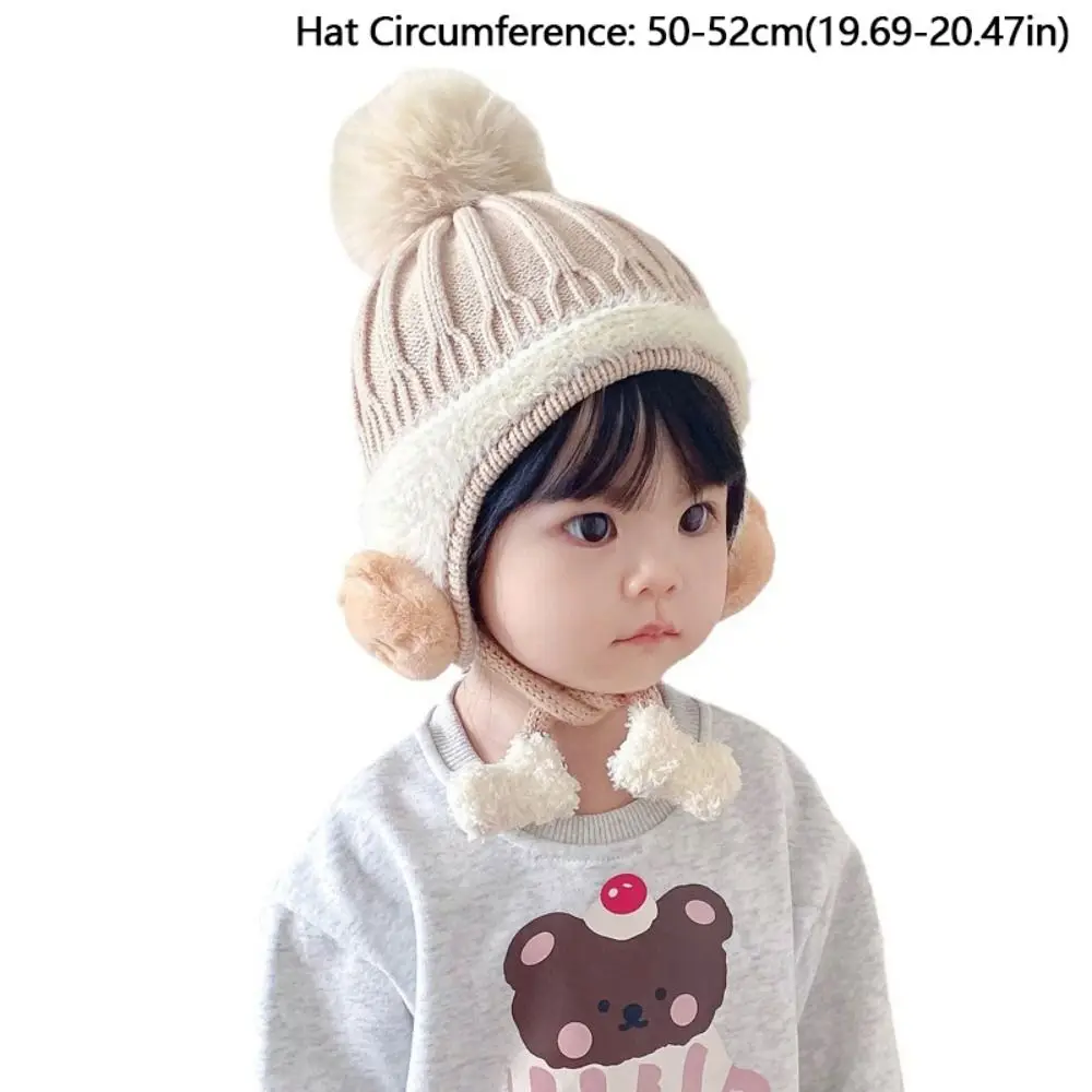 Fashion Cute Cartoon Knitted Hat Warm Windproof Ear Protection Cap Cold Proof Outdoor Pullover Hat for Children