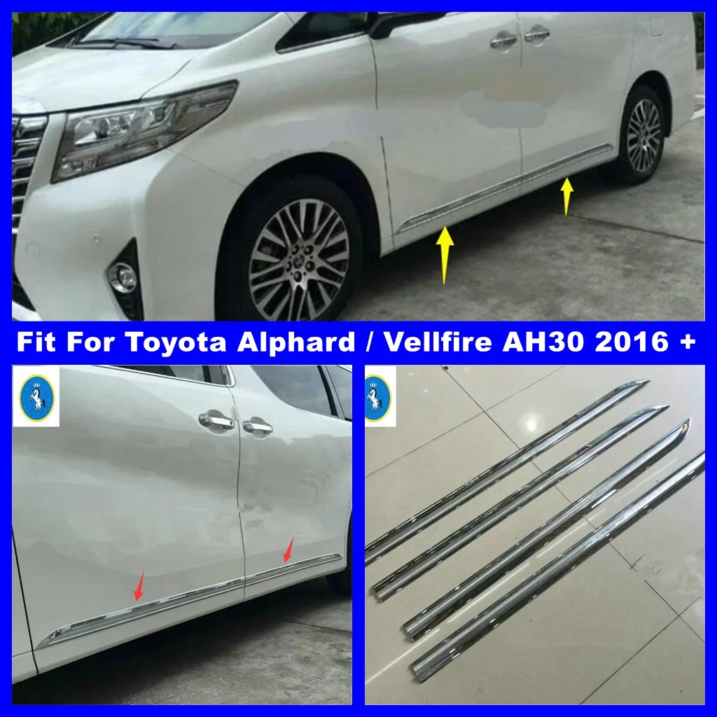 

Car Door Body Molding Bottom Cover Trim Fit For Toyota Alphard / Vellfire AH30 2016 - 2019 Accessories Exterior Refit Kit Chrome