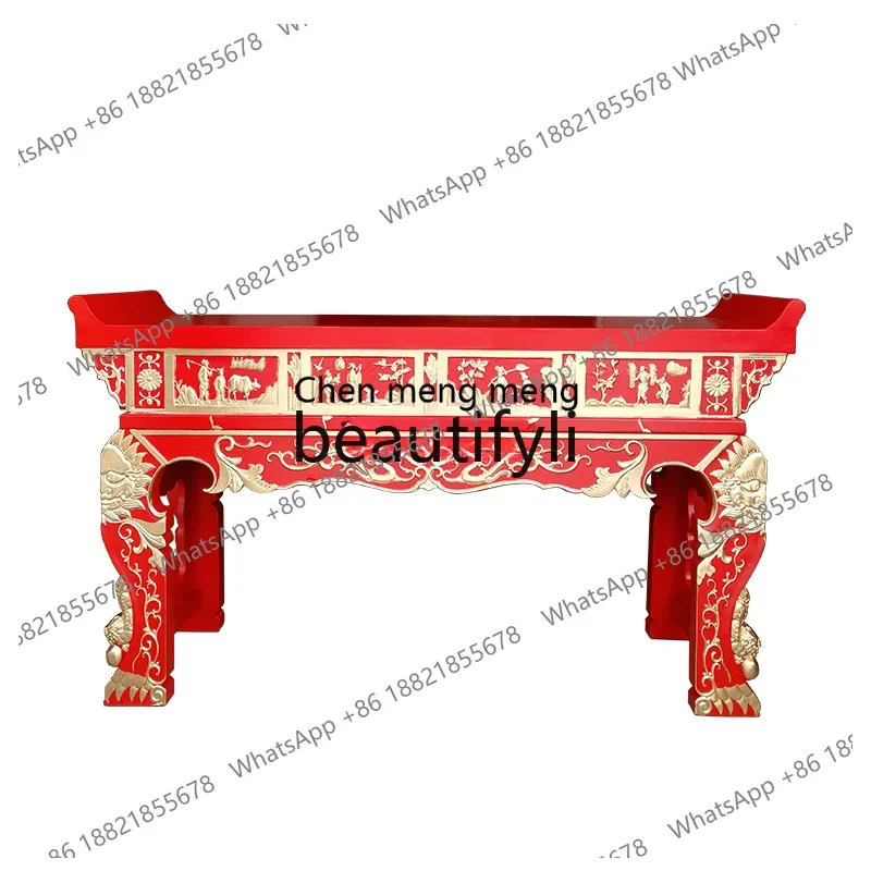 D5556 Fragrant camphor wood household table Buddha table for Taiwan Zhongtang incense case Buddha Hall incense table Temple Gong