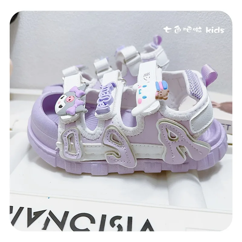 Boys Girls Summer Kawaii Sanrio Kuromi Anime Sports Sandals Cute Cartoon Cinnamoroll Casual Ins Beach Shoes Gifts for Kids