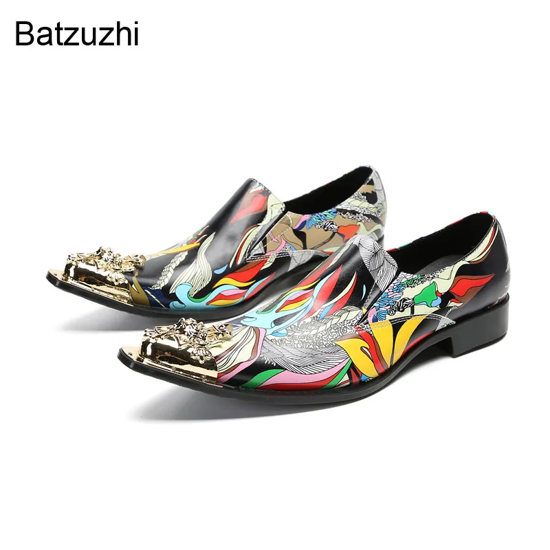 

Batzuzhi Color Genuine Leather Dress Shoes Men Designer's Men Shoes Slip On Formal Business, Party and Wedding Shoes Man!