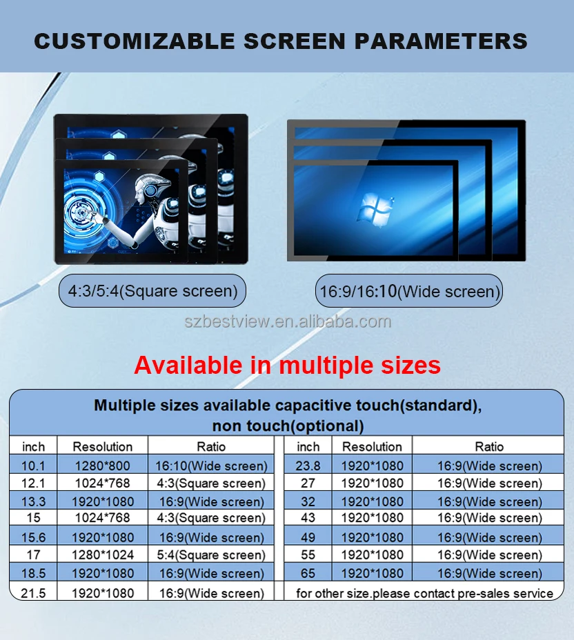 32 بوصة جدار جبل IP65 مقاوم للماء سطوع عالية 2K 4K لوحة أندرويد الصناعية PC RK3566 RK3568 RK3588 اللمس