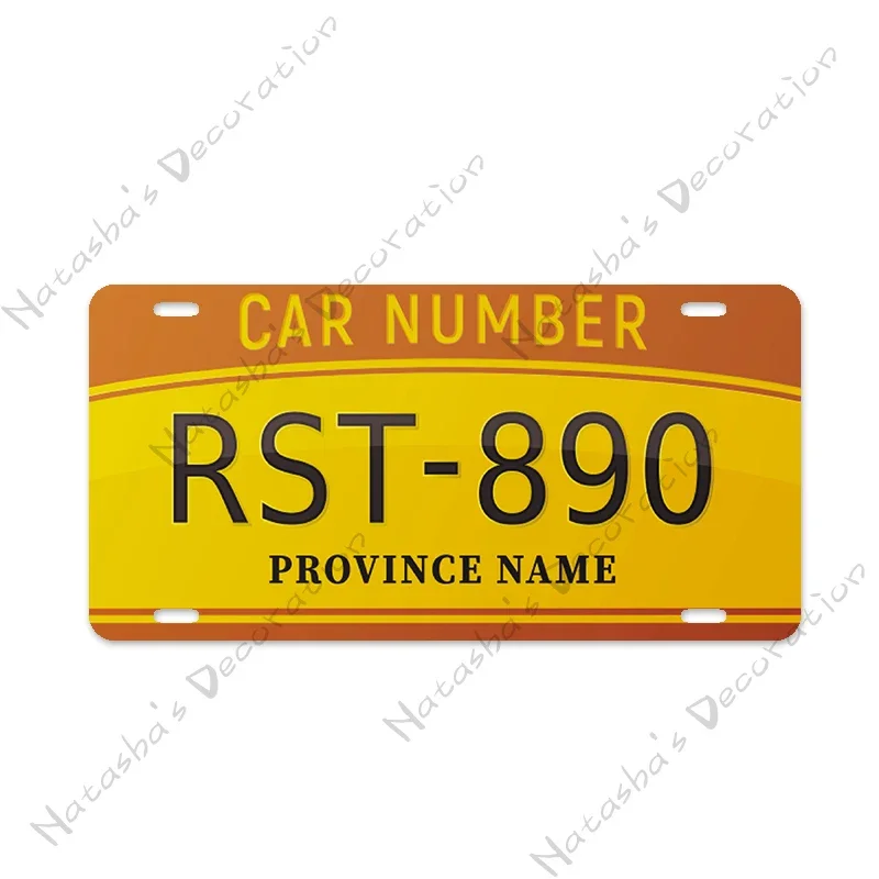 Car Number Metal Signs Car Plate Metal Vintage Poster High-End Wall Decoration State Tin Sign Club Pub Bar Home Wall Decor Signs