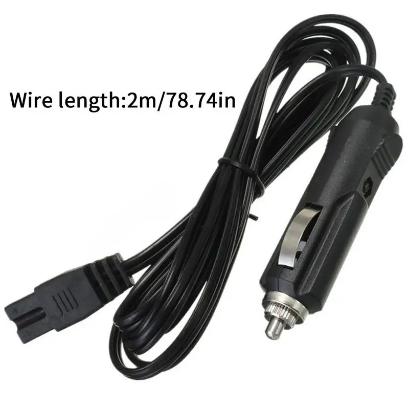 2m 12/24V Lead Cable Plug Wire 2 Pin Charger For Car Cooler Cool Box Mini Fridge Car Refrigerator Cigarette Lighter Power Cord