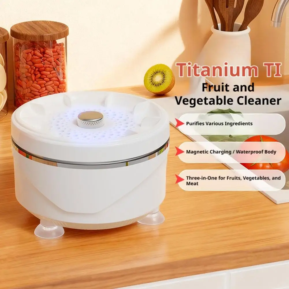 

Automatic Food Purifier Fruit Vegetable Cleaner Dual Core Vortex Washer for Removing Residue Meat Seafood Bottle Cleaning