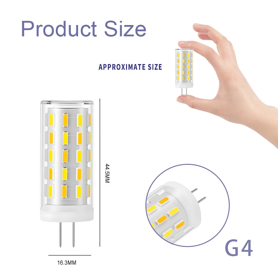 G4 LED Bulb 12V 3W  Adjustable Three Color Temperature Light No Flicker Energy Saving Lamp for Crystal Chandelier Home Decor