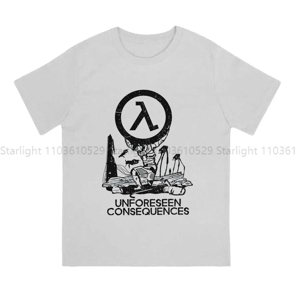 Gordon's Burden Hipster Polyester TShirts Alyx Half Life Male Graphic Streetwear T Shirt O Neck