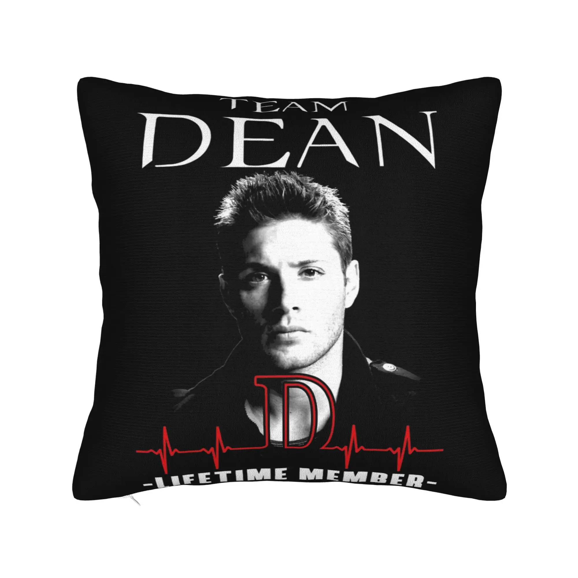 Team Dean Life Time Member Dean Winchester Supernatural Pillowcase Printing Cushion Cover Decorations  Pillow Case Cover Chair
