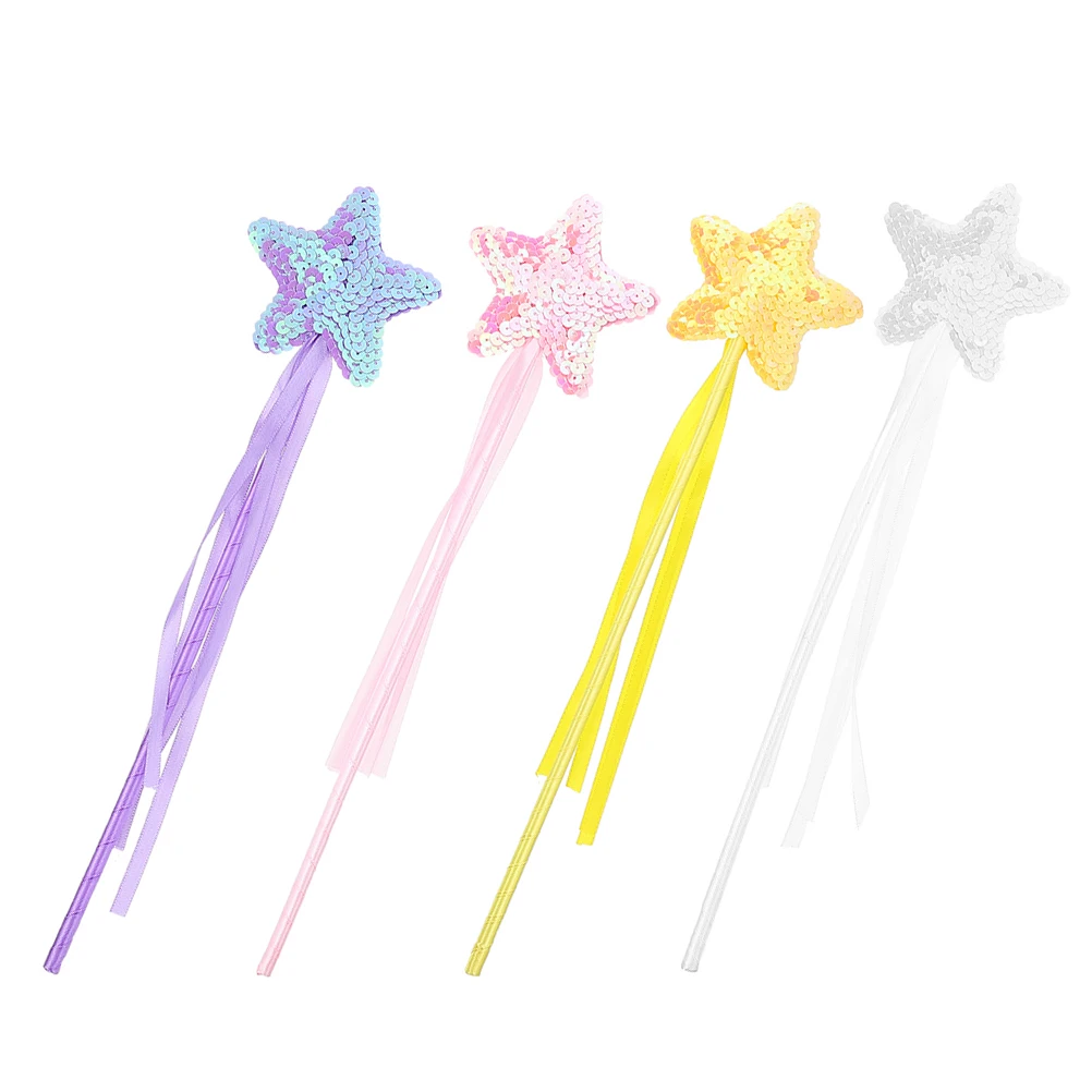 

4pcs Sticks Performance Props Children Stage Pink White Yellow Purple Children Party Favors Star Toys