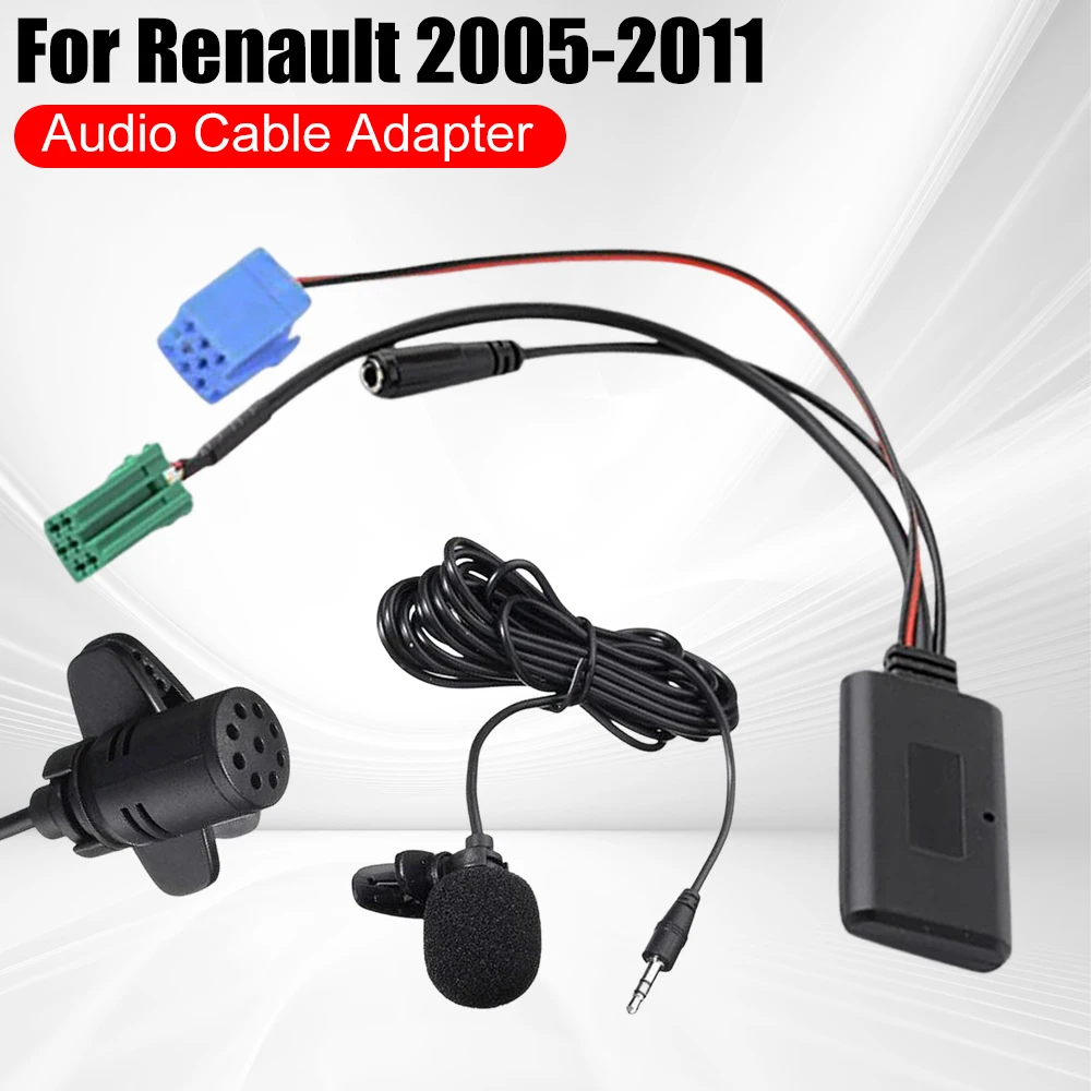 Audio Cable Adapter with MIC Car Bluetooth-Compatible Module AUX IN Radio Stereo AUX Cable Adapter for Renault Update List Radio