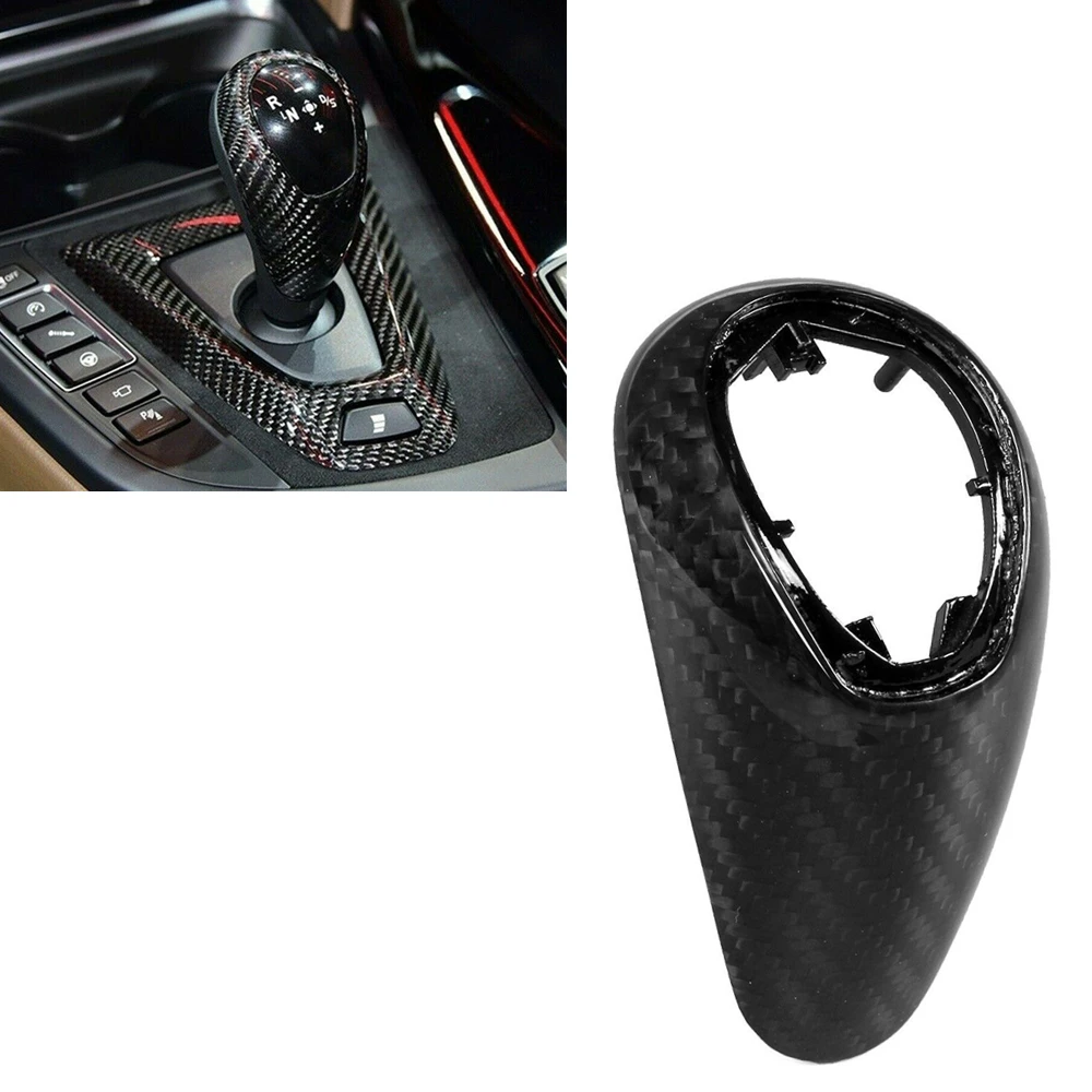 

Carbon Fiber Gear Head Shift Knob Cover Trim Replacement Center Console Shifter Cap For BMW M2 F87 F80 M3 F83 M4 X5M 2014-2018