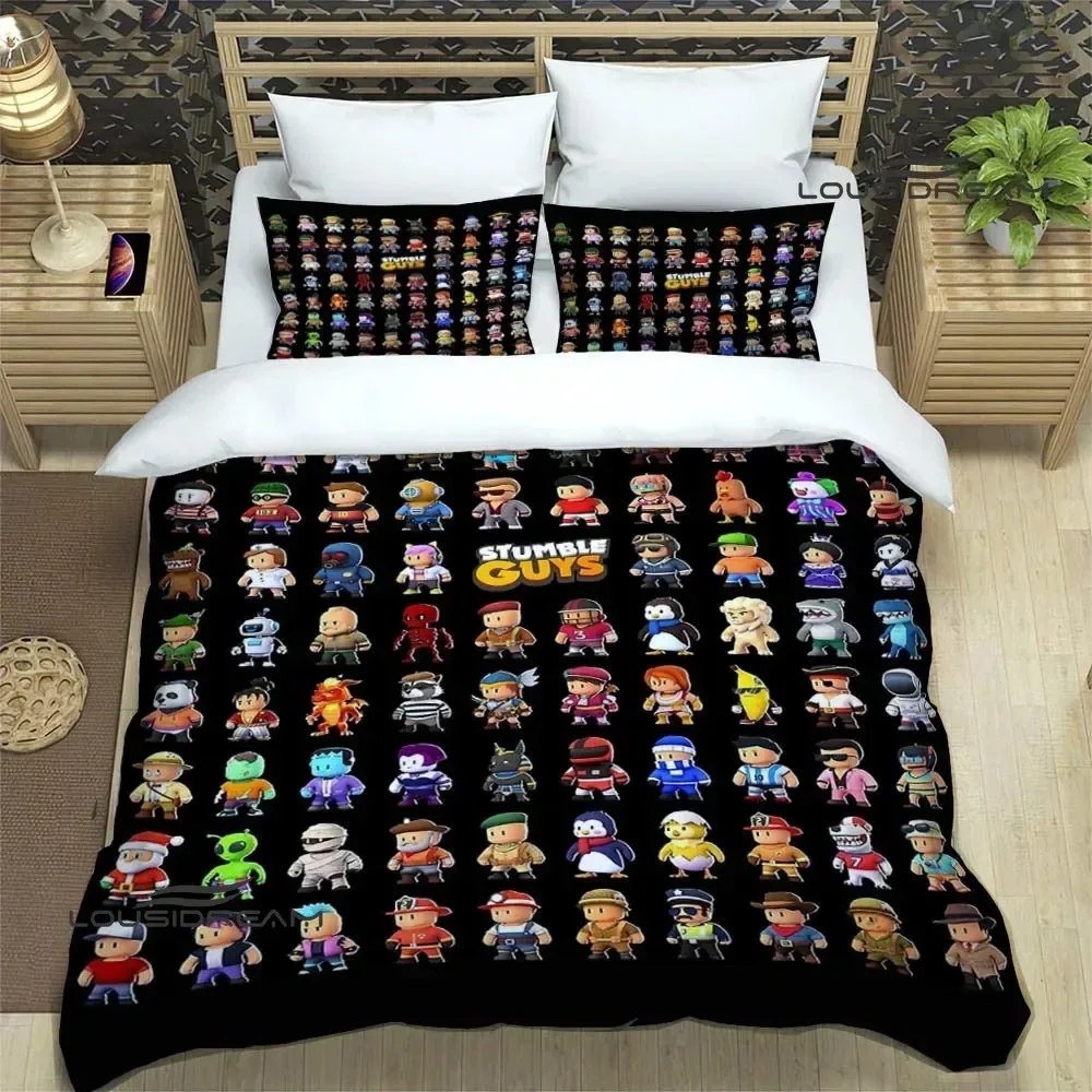 3D Print Cartoon Stumble Game Guys Bedding Set Boys Girls Twin Queen King Size Duvet Cover Pillowcase Bed boys Adult Bedroom