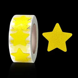 500pcs Exquisite Gold Powder Blank Love Stars Round Stickers Handmade Decoration Holiday Birthday Party Sealing Label Sticker