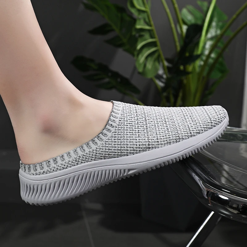 Summer Woman Shoes 2023 Mesh Casual Half Slippers Couple Man Size 46 Outdoor Daily Slippers Women\'s Shoes with Free Shipping