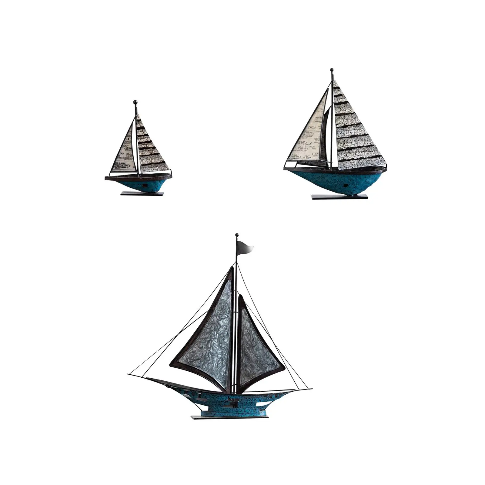 Sailing Boat Decor Ornament Creative Anniversary Gift Artwork Collectible Decorative for Hotel Cabinet Tabletop Entrance Bedroom