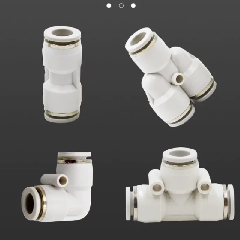 White Pneumatic Quick Connector SPU-4 Straight SPE-6 T Tee SPY Y Type SPV Straight Through Air Pipe Fast Fitting Air Hose Quick