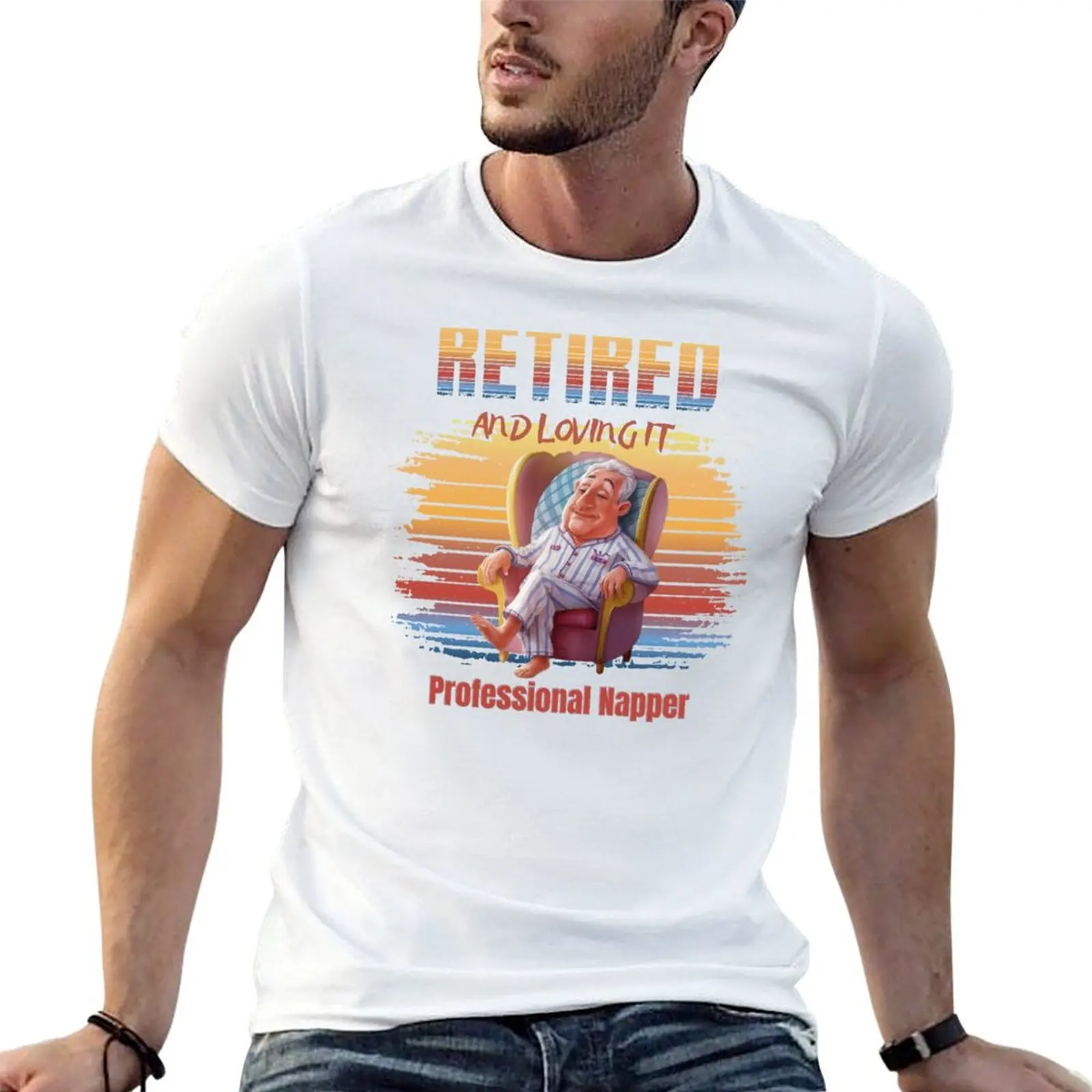 Retired And Loving It Professional Napper T-Shirt Work Short Sleeve Cotton Top