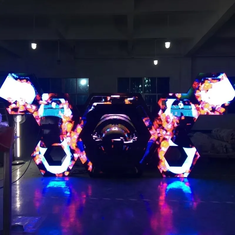 Honeycomb Digital LED Display DJ Booth High Definition Screen For Indoor Events Party Club Stage Visual Decoration