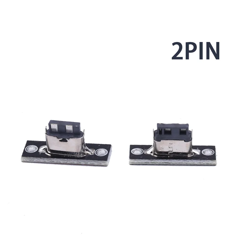 1/3/5/10Pcs USB 3.1 Type C 2/4 Pin Socket Connector Jack With Screw Fixing Plate Type-C USB Socket Adapter Female Connector Jack
