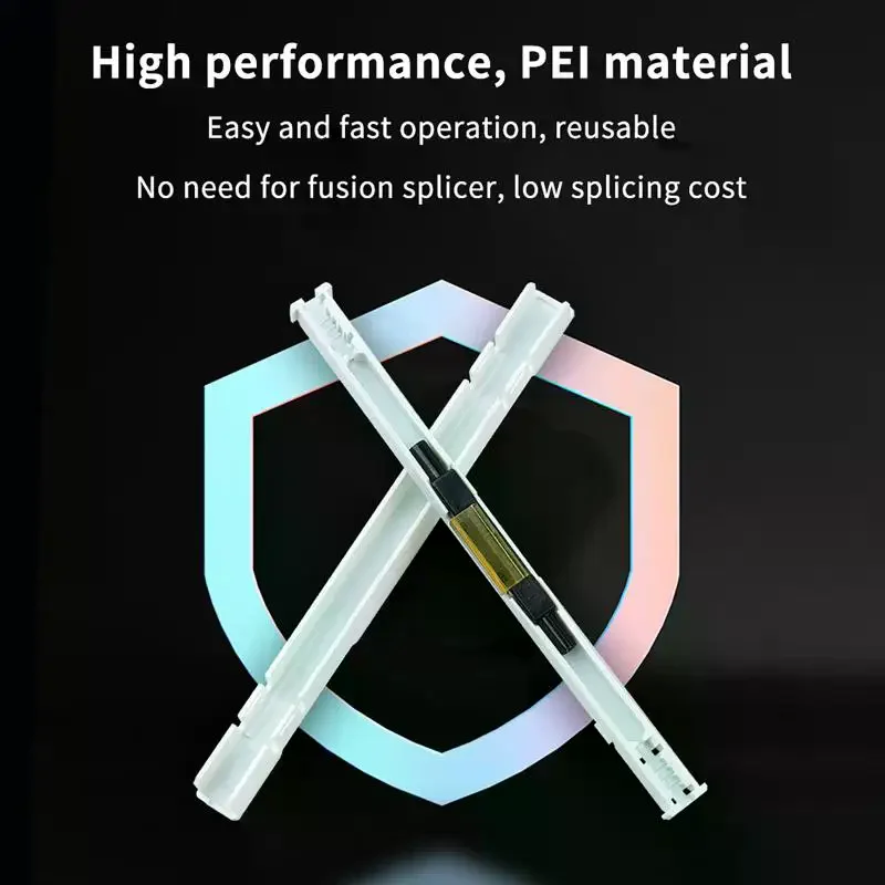 2/5/10setsFiber Mechanical Splice Connector Single Mode Flat Drop Cable Cold Splice Bare Fiber Quick Connection No Heat No