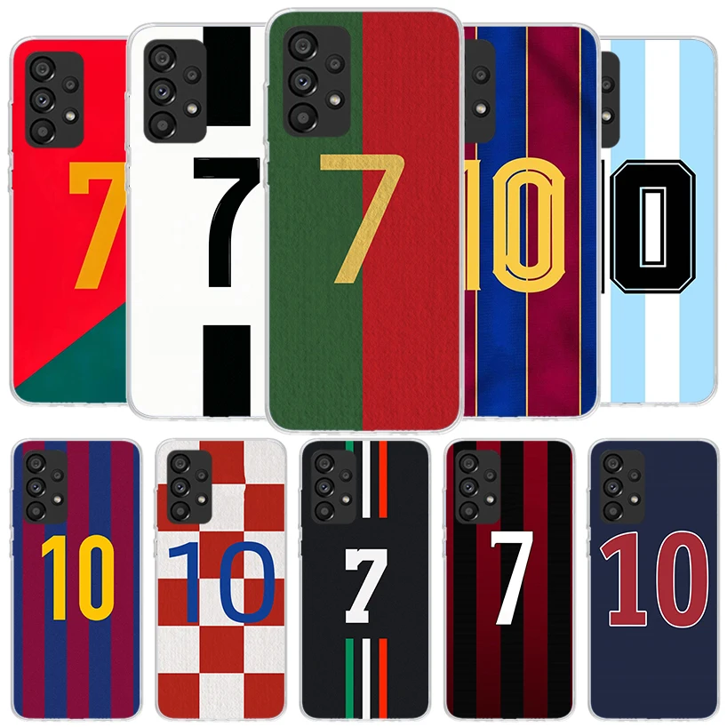 FootBall SuperStar Number C 7 10 Phone Case For Samsung A15 A25 A35 A55 A14 A24 A34 A54 A13 A23 A33 A53 A12 A52 A32 A22 A42 A05S