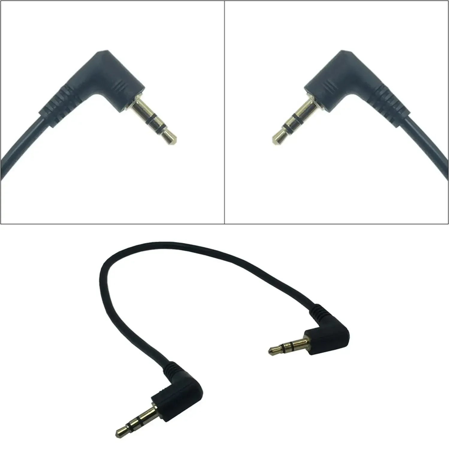 Podwójny kątowy kabel audio 3,5 mm męski do męskiego stereo Aux do słuchawek samochodowych Głośnik 3,5 mm Kabel Aux 3-biegunowy