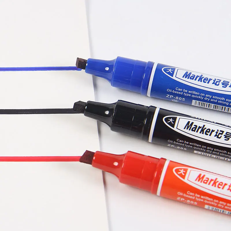 Double-Ended Oil-Based Markers,Large-Tip Pen Refillable High-Capacity Logistics Marker, 6mm-1mm Nib,Quick-Drying,Non-Erasable
