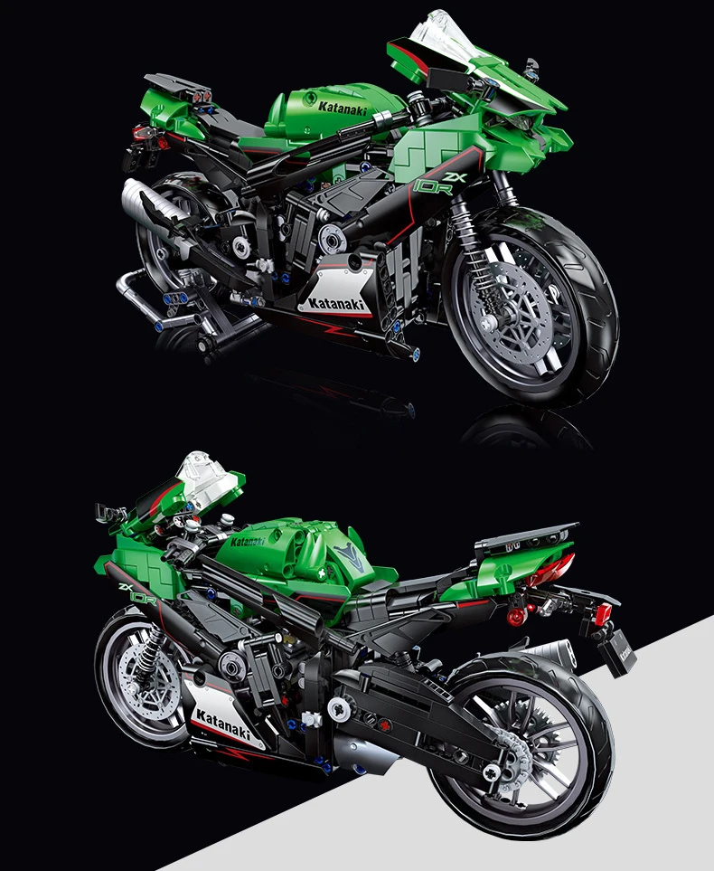 Technischer 1:14 Motorrad-Baustein Japan ZX-10R Motorrad-Konstruktionsmodell Bausteine Motorrad-Spielzeug Sammlung für Geschenke – Detail 7