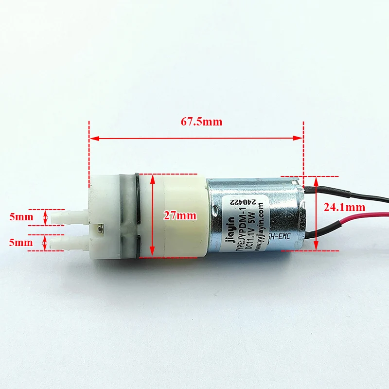 

JYPDM-1 Micro 370 Water Pump DC 6V-12V 11.1V Small Mini 27mm Diaphragm Water Pump Jet Pump Self-priming Suction Water