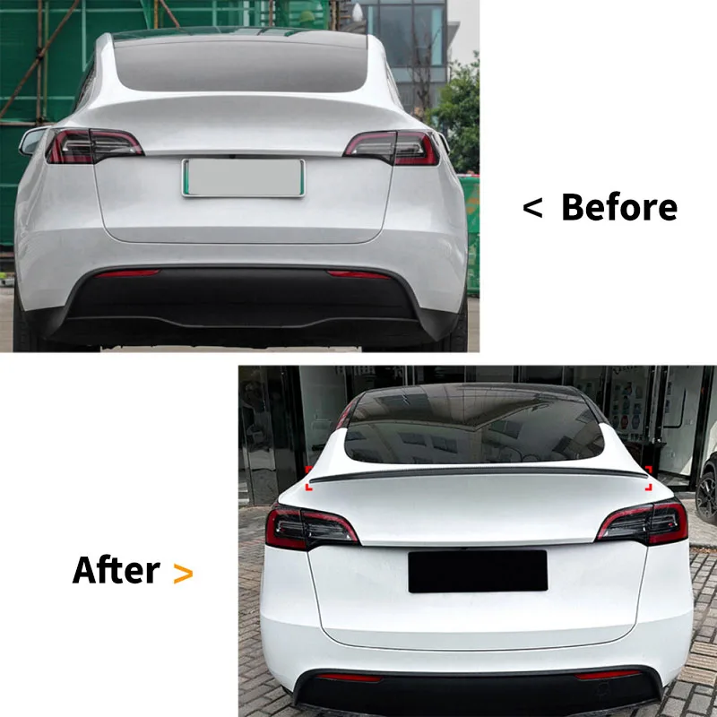 For Tesla Model 3 Y Maxton P Style 2016-2024 Rear Trunk Spoiler Wing Lip Rear Roof Diffuser Car Accessories Tail Fin Body Kits