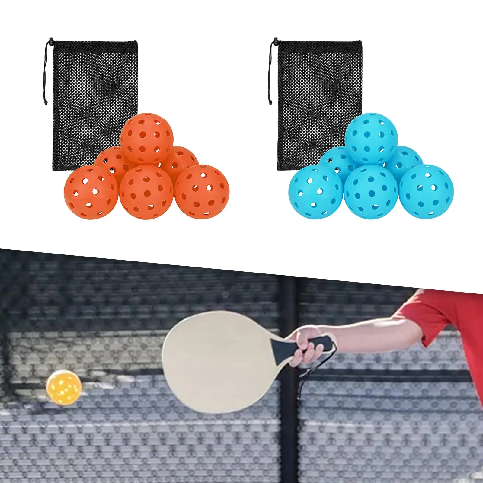 

6Pcs Pickleball Balls Pickle Balls Professional 74mm Competition Ball,