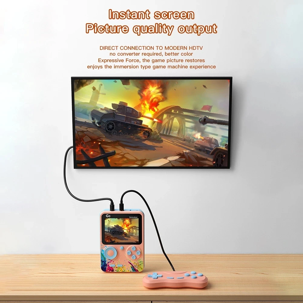 NEU G5 Integrierte 500-Spiele Mini-Retro-Video-Gaming-Konsole Handheld tragbare 3,0-Zoll-Konsole für klassische Taschenspiele