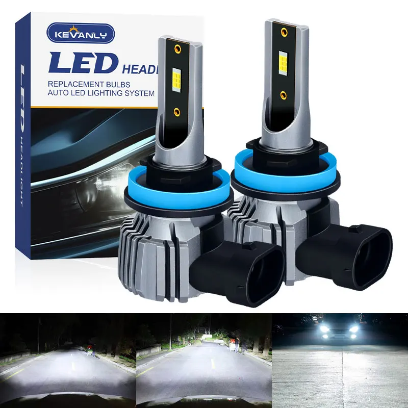 

2PCS H1 H7 9006 LED Bulb HB4 Car Headlight Canbus Fog Light Daytime Running Light 32800LM 90W CSP LED 6000K White Plug and Play