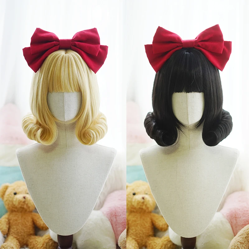 

Синтетический парик в стиле Лолита с глубокими волнами, розовой сеткой, челкой и кудрями для косплея, Хэллоуина, Рождества, фотосессий