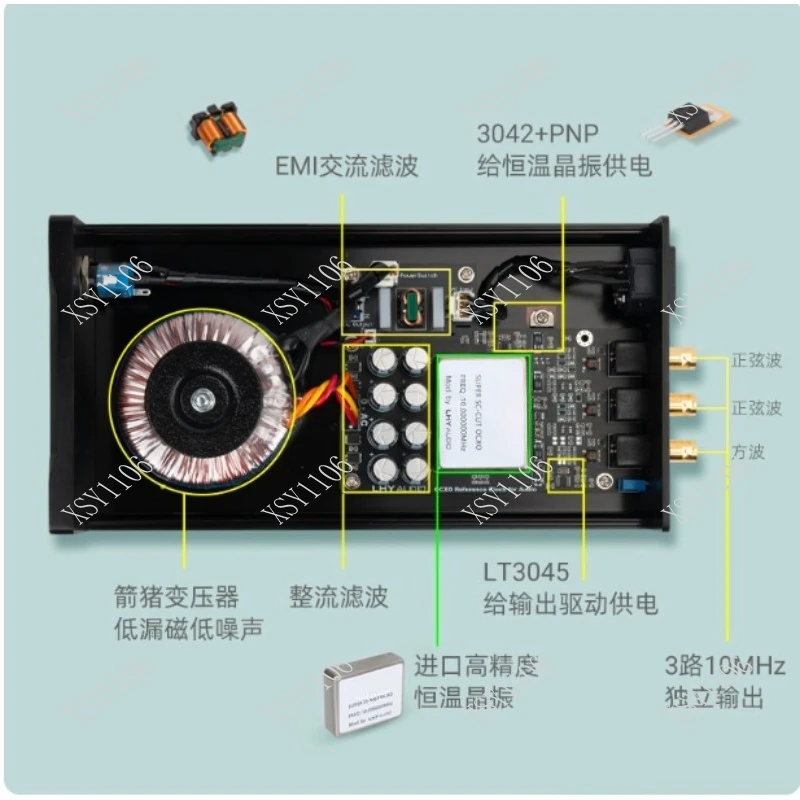 High Precision 10MHz OCXO Clock - OCK-1S SC Cut Constant Temperature Reference Low Phase Noise for Audio