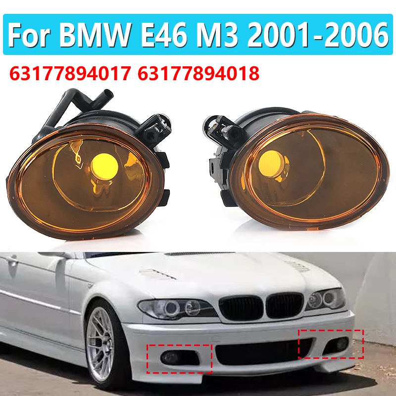 1 Pair For BMW M3 E46 2001-2006 3 Series M5 E39 2001-2003 Car Light Front Fog Lamp Fog Light Assembly 63177894017 63177894018