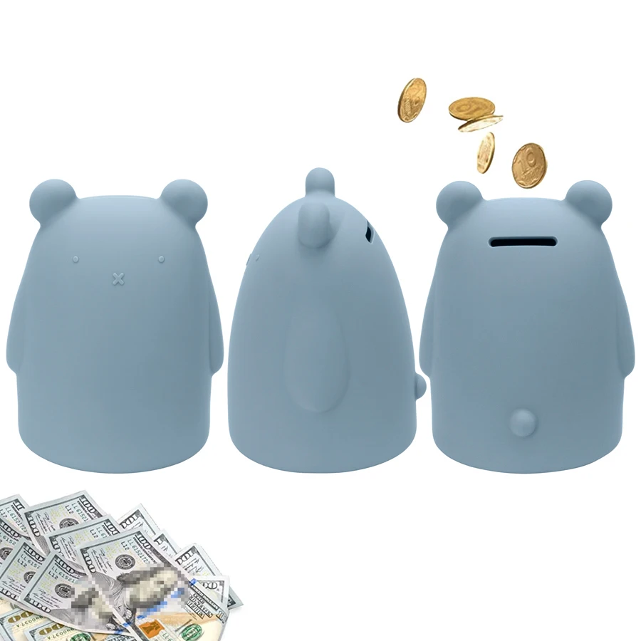 Bonito dos desenhos animados animal silicone mealheiro dinheiro moeda para atrair dinheiro jar moedas caixa de poupança moedas brinquedo do bebê