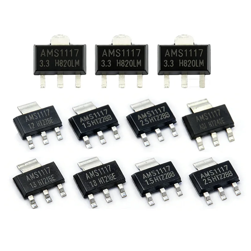 AMS1117-3.3V 1.5V/1.8V/5.0V ADJ Voltage Regulator Power Supply IC Buck Converter Chip SOT-223 Minimum Order Quantity 20 Pieces