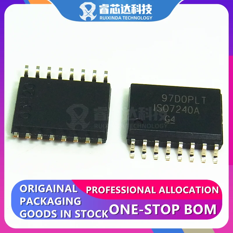 ISO7240ADWR SOP16 ISO7240ADW ISO7240A ISO7240 General Purpose Digital Isolator 4000Vpk 4 Channel 1Mbps 25kV/µs CMTI 16-SOIC